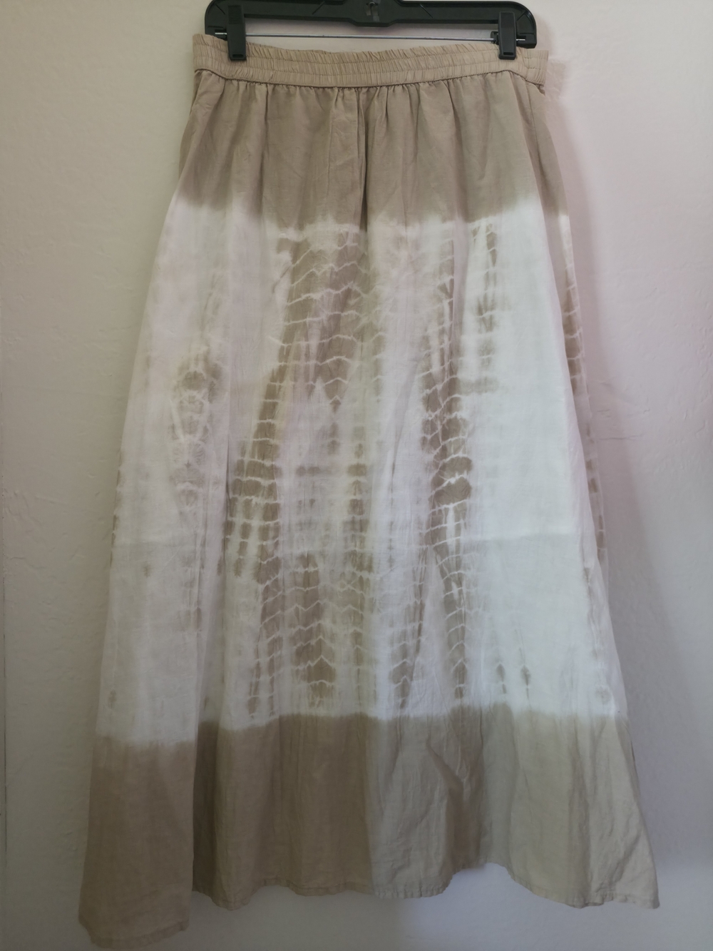 Tantrums Beige and White Tie-Dye Maxi Skirt Size M 100% Cotton - Picture 2 of 6